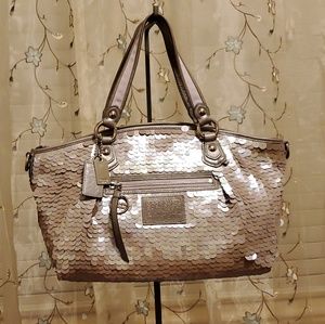 Coach Poppy Editorial Sequin Rocker Satchel